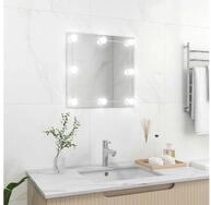 vidaXL LED-Lichtspiegel vidaXL Wandspiegel mit LED-Beleuchtung Quadratisch Glas