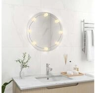 vidaXL LED-Lichtspiegel vidaXL Wandspiegel mit LED-Beleuchtung Rund Glas
