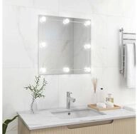 vidaXL LED-Lichtspiegel vidaXL Wandspiegel mit LED-Beleuchtung Quadratisch Glas