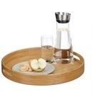 relaxdays Tablett Serviertablett Bambus rund, Bambus