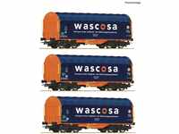 Roco Güterwagen H0 3er-Set Schiebeplanenwagen der Wascosa