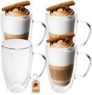 Intirilife Thermoglas, 4-tlg., Glas, Gl&auml;ser Set Thermoglas Teeglas Kaffeeglas...
