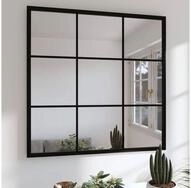 vidaXL Wandspiegel vidaXL Wandspiegel Schwarz 60x60 cm Metall