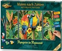 Schipper Malen nach Zahlen Meisterklasse Triptychon - Papageien im Regenwald,...