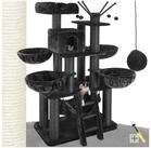 tectake Kratzbaum Katzenbaum Gismo 195 cm Diverse Farben (Schwarz), Vielseitig mit