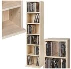 tectake CD-Regal Standregal Medienregal in Holzoptik 90x21x20cm, Sammlerset 1-tlg.,