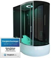 HOME DELUXE Dampfdusche ALLIN 4IN1 - Schwarz Rechts, BxT: 170x90 cm, Dampfsauna,