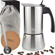 Milu Espressokocher, Mokkakanne, Espressokanne, Induktion geeignet, 4 Tassen, 200ml,