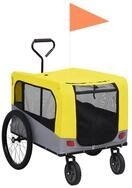 vidaXL Fahrradhundeanh&auml;nger 2-in-1 Fahrradanh&auml;nger f&uuml;r Hunde und Buggy Gelb...