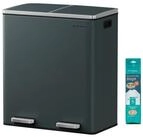 SONGMICS M&uuml;lleimer 2 F&auml;cher, M&uuml;lltrennsystem, Treteimer, Abfalleimer K&uuml;che, 15