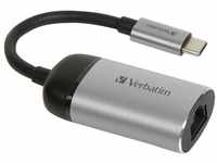 Verbatim USB-C® TO GIGABIT ETHERNET ADAPTER 10CM CABLE USB-Adapter