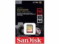 Sandisk SDXC Extreme 256GB (180/130 MB/s R/W), 1 Jahr RescuePRO Deluxe...