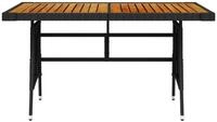 vidaXL Gartentisch 130 x 70 x 72 cm Gartentisch Schwarz 130x70x72cm Polyrattan