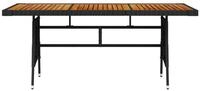 vidaXL Gartentisch 160 x 70 x 72 cm Gartentisch Schwarz 160x70x72cm Polyrattan