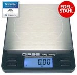 Dipse K&uuml;chenwaage TP-2000 Digitalwaage mit Aufl&ouml;sung 0,1 und Wiegelast von...