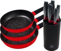 KING Pfannen-Set Shine Red, Aluminiumguss (Set, 3-tlg., je 1 Bratpfanne &Oslash;...