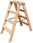 KRAUSE Doppelleiter STABILO, Holz, 2x4 Stufen, Arbeitsh&ouml;he ca. 245 cm