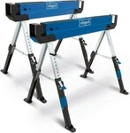 Scheppach S&auml;gebock MWB 600, 589 kg max. Belastbarkeit, 2 St&uuml;ck, 61,8-82 cm H&ouml;he,