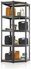 Juskys Eckregal Corner Basic, 5 B&ouml;den aus MDF-Holz, 175kg Traglast je Boden,