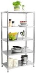 shelfr Regal mit 5 Ablagen - 74x41x140 Edelstahlregal - Schwerlastregal bis 200...