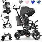 lionelo Dreirad-Kinderwagen HAARI, Elternlenkung, Zusammenklappbar, Tasche /von 18