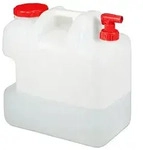 relaxdays Kanister Wasserkanister mit Hahn, 25 Liter rot|wei&szlig; 22 cm x 38 cm x 38 cm