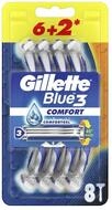 Gillette K&ouml;rperrasierer Blau 3 Komfort Einwegrasierer f&uuml;r M&auml;nner 8tlg.