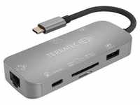 Terratec CONNECT C8 Dockingstation (Adapter mit USB-C PD, HDMI, 2x USB 3.0, Card