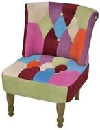 vidaXL Sessel Franz&ouml;sischer Stuhl mit Patchwork-Design Stoff (1-St)