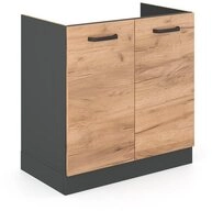 Vicco Unterschrank R-Line, Goldkraft Eiche/Anthrazit, 80 cm ohne Arbeitsplatte...