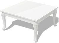 vidaXL Ablagetisch, Couchtisch 80x80x42 cm Hochglanz-Wei&szlig;