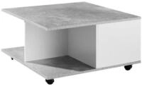 Wohnling Couchtisch WL6.065 70x70 cm Zementgrau Wei&szlig; Wohnzimmertisch Sofatisch