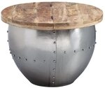Wohnling Couchtisch WL6.310 Rund Holz Metall Sofatisch &Oslash; 60 cm Tisch Industrial