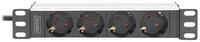 Digitus 1U-Aluminium-PDU, 254 mm (10) Rack-Montage, 4x DN-95418 Steckdosenleiste