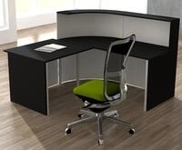 KERKMANN Empfangstheke Theke Cento 4 BxT 180x195cm wei&szlig;/anthrazit