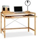 relaxdays Computertisch Holz mit Tastaturauszug