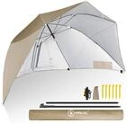 HOMECALL Strandmuschel mit umbrella system UV-resistentes 50+ Khaki, Umfunktionieren