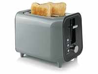 GOURMETmaxx Toaster Grau mit Brötchenaufsatz und Krümelschublade, für 2...
