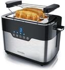 Arendo Toaster Edelstahl, mit LED Anzeige, Br&ouml;tchenaufsatz, extra breite...