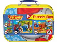 Schmidt-Spiele Benjamin Blümchen - Puzzle-Box im Metallkoffer (2 x 26 und 2 x...
