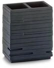 Zeller Present Badaccessoire-Set Zahnb&uuml;rstenhalter "Schiefer, Polyresin, schwarz