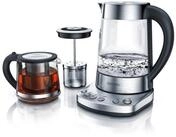 Arendo Wasserkocher Glas, Temperatureinstellung, Teesieb & Aufsatz, T&uuml;rkischer