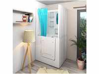AcquaVapore Dusche und Sitzwanne mit Tür 100 x 78 cm weiß (S02D-A)