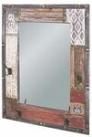 HAKU Garderobenpaneel Haku Wandgarderobe mit Spiegel und Metallhaken aus MDF