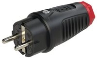 PCE PCE 0512-sr Schutzkontaktstecker Vollgummi, Thermoplast 250 V Schwarz
