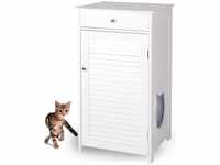 WONDERMAKE Katzenschrank für Katzentoilette 51x46x96cm weiß