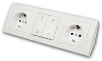 McPower Steckdosenblock "Flair", 2-fach + Schalter, wei&szlig; Steckdosenleiste