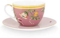 PiP Studio Tasse La Majorelle Tasse mit Untertasse pink 0,28 l, Porzellan, Cup &