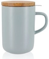 Ogo Living Tasse Ogo Living Juliet Teetasse 475 ml Steinzeug mit Deckel aus Holz