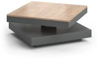 Vicco Couchtisch Elias, Anthrazit/Goldkraft Eiche, 70 x 70 cm (1-St),